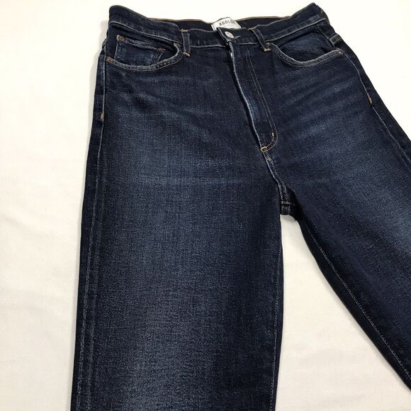 AGOLDE Pinch Waist Skinny Jeans Women 28x30 Dark Wash Blue Whisker USA Stretch - Picture 6 of 16